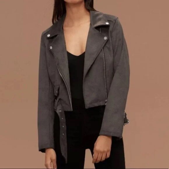 Aritzia Talula Gray Morton Moto Jacket - Picture 2 of 13